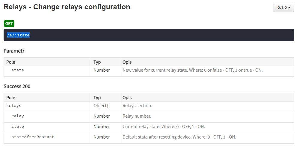 change relays configuration